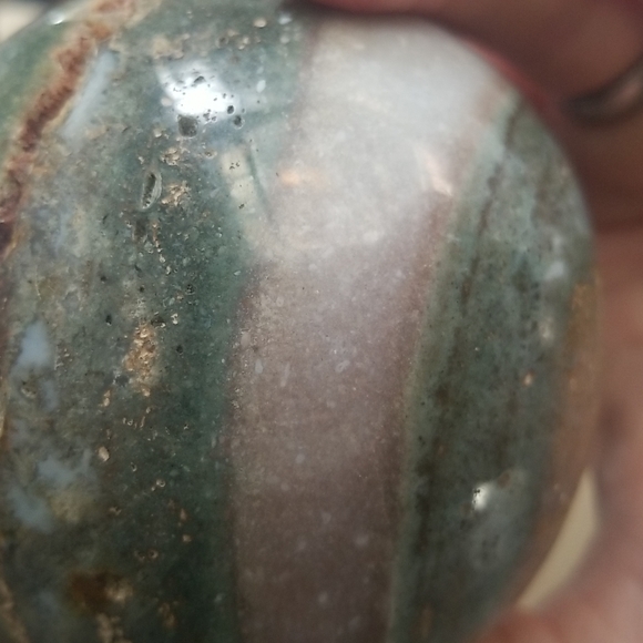 LARGE Ocean Jasper Sphere. Almost 2lbs!! - Picture 6 of 9